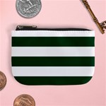 Horizontal Stripes - White and Forest Green Mini Coin Purse