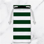 Horizontal Stripes - White and Forest Green Jewelry Bag