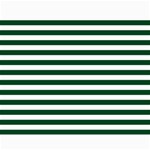 Horizontal Stripes - White and Forest Green Collage 11  x 14 