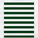Horizontal Stripes - White and Forest Green Canvas 11  x 14 