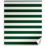 Horizontal Stripes - White and Forest Green Canvas 20  x 24 