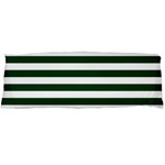 Horizontal Stripes - White and Forest Green Body Pillow Case (Dakimakura) (One Side)