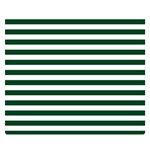 Horizontal Stripes - White and Forest Green Double Sided Flano Blanket (Small)
