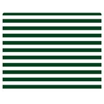 Horizontal Stripes - White and Forest Green Double Sided Flano Blanket (Medium)