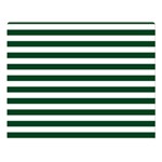 Horizontal Stripes - White and Forest Green Double Sided Flano Blanket (Large)