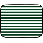 Horizontal Stripes - White and Forest Green Double Sided Fleece Blanket (Mini)