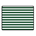 Horizontal Stripes - White and Forest Green Fleece Blanket (Small) (One Side)
