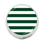 Horizontal Stripes - White and Forest Green 4-Port USB Hub (One Side)