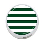 Horizontal Stripes - White and Forest Green 4-Port USB Hub (Two Sides)