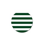 Horizontal Stripes - White and Forest Green Golf Ball Marker