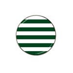 Horizontal Stripes - White and Forest Green Hat Clip Ball Marker (4 pack)