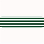 Horizontal Stripes - White and Forest Green Medium Bar Mat