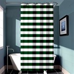 Horizontal Stripes - White and Forest Green Shower Curtain 36  x 72  (Stall)