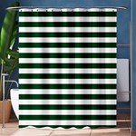 Horizontal Stripes - White and Forest Green Shower Curtain 60  x 72  (Medium)