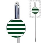 Horizontal Stripes - White and Forest Green Book Mark