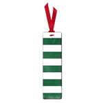 Horizontal Stripes - White and Forest Green Small Book Mark