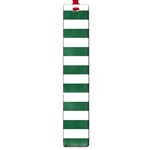 Horizontal Stripes - White and Forest Green Large Book Mark