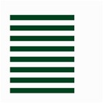 Horizontal Stripes - White and Forest Green Small Garden Flag (Two Sides)