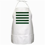 Horizontal Stripes - White and Forest Green BBQ Apron