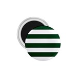 Horizontal Stripes - White and Forest Green 1.75  Magnet