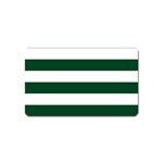 Horizontal Stripes - White and Forest Green Magnet (Name Card)