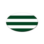 Horizontal Stripes - White and Forest Green Sticker (Oval)