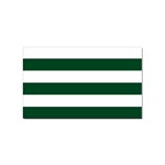 Horizontal Stripes - White and Forest Green Sticker (Rectangular)