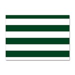 Horizontal Stripes - White and Forest Green Sticker A4 (100 pack)