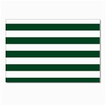 Horizontal Stripes - White and Forest Green Postcard 4  x 6 