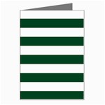 Horizontal Stripes - White and Forest Green Greeting Card