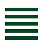Horizontal Stripes - White and Forest Green Greeting Card 4.5  x 6 