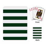 Horizontal Stripes - White and Forest Green Playing Cards Single Design