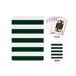 Horizontal Stripes - White and Forest Green Playing Cards (Mini)