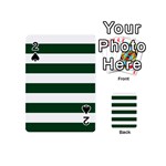 Horizontal Stripes - White and Forest Green Playing Cards 54 (Mini)