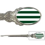 Horizontal Stripes - White and Forest Green Letter Opener