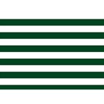 Horizontal Stripes - White and Forest Green Birthday Cake 3D Greeting Card (7x5)
