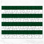 Horizontal Stripes - White and Forest Green Jigsaw Puzzle (Rectangular)