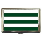 Horizontal Stripes - White and Forest Green Cigarette Money Case