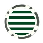 Horizontal Stripes - White and Forest Green Poker Chip Card Guard