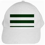 Horizontal Stripes - White and Forest Green White Cap