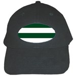 Horizontal Stripes - White and Forest Green Black Cap
