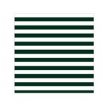 Horizontal Stripes - White and Deep Green Small Satin Scarf  (Square)