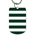Horizontal Stripes - White and Deep Green Dog Tag (Two Sides)