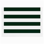 Horizontal Stripes - White and Deep Green Large Glasses Cloth (2 Sides)