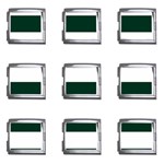 Horizontal Stripes - White and Deep Green Mega Link Italian Charm (9 pack)