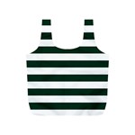 Horizontal Stripes - White and Deep Green Full Print Recycle Bag (S)