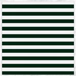 Horizontal Stripes - White and Deep Green Canvas 12  x 12 