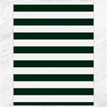 Horizontal Stripes - White and Deep Green Canvas 12  x 16 