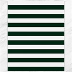 Horizontal Stripes - White and Deep Green Canvas 16  x 20 