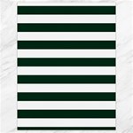 Horizontal Stripes - White and Deep Green Canvas 18  x 24 